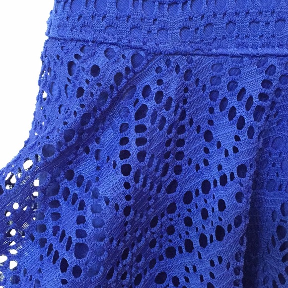 Royal blue lace skater dress with lining - Picture 8 of 8